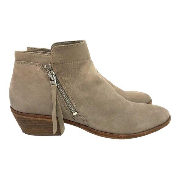 SAM EDELMAN Packer Ankle Boot Women 8.5M/38.5 Soft Thin Leather Tan Side Zip - Picture 1 of 15